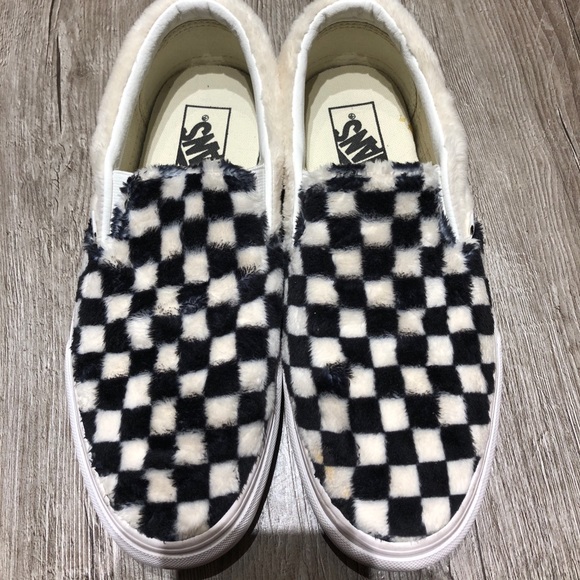fuzzy checkered vans